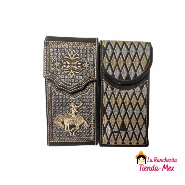 Funda Celular Vaquera Bordada Plateada - Imagen 5