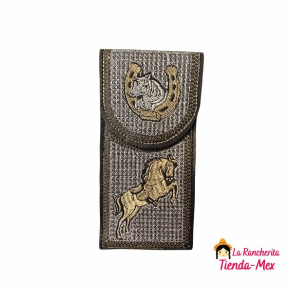 Funda Celular Vaquera Bordada Plateada