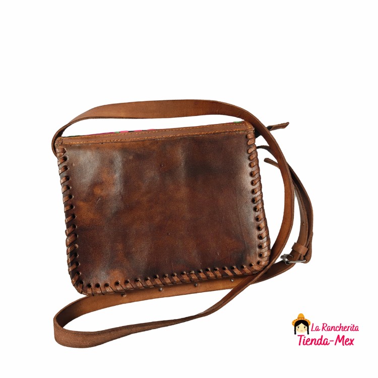Bolso De Vaqueta Bordada Cuadrada | Tienda Mex Bolso De Vaqueta Bordada Cuadrada - Imagen 3