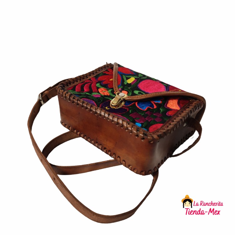 Bolso De Vaqueta Bordada Cuadrada | Tienda Mex Bolso De Vaqueta Bordada Cuadrada - Imagen 4