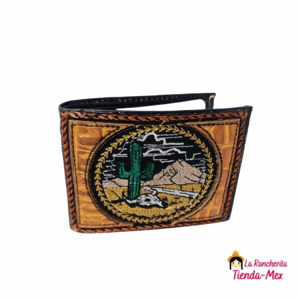 Cartera De Piel Bordada Exótica 1 Vista
